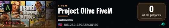 Project Olive FiveM live status badge