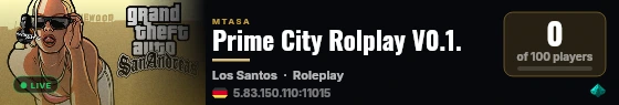 Prime City Rolplay V0.1. live status badge
