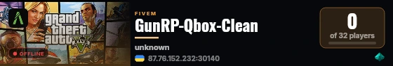 GunRP-Qbox-Clean live status badge