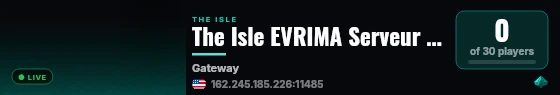 The Isle EVRIMA Serveur test Atik4mkw live status badge