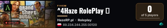 ^4Haze RolePlay 💙 live status badge