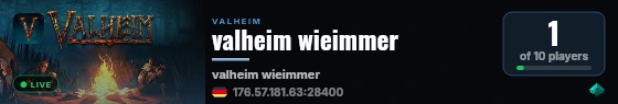 valheim wieimmer live status badge