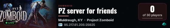 PZ server for friends live status badge