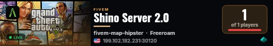 Shino Server 2.0 live status badge