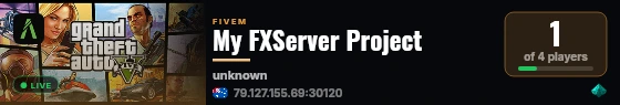My FXServer Project live status badge