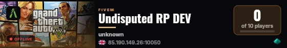 Undisputed RP DEV live status badge