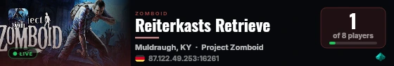 Reiterkasts Retrieve live status badge