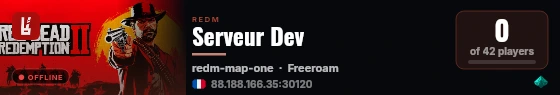 Serveur Dev live status badge
