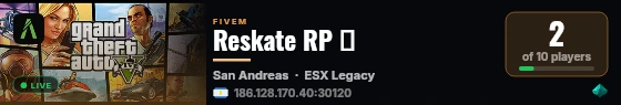 Reskate RP ✈️ live status badge