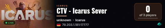 CTV - Icarus Sever live status badge