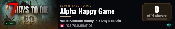 Alpha Happy Game live status badge