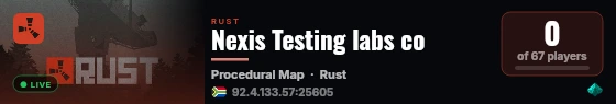 Nexis Testing labs co live status badge