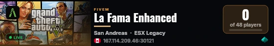 La Fama Enhanced live status badge