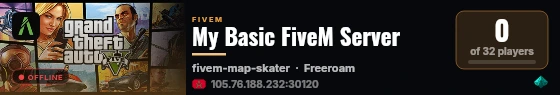 My Basic FiveM Server live status badge