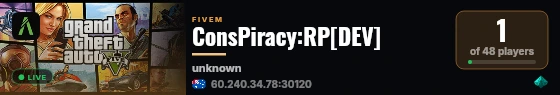 ConsPiracy:RP[DEV] live status badge