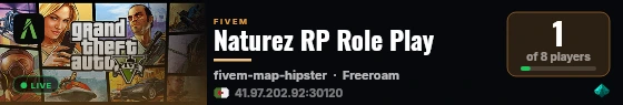 Naturez RP Role Play live status badge