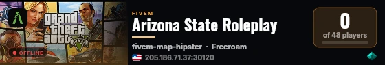 Arizona State Roleplay live status badge