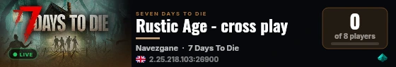 Rustic Age - cross play live status badge