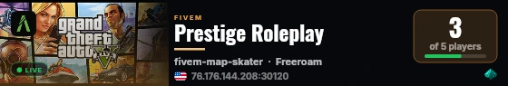 Prestige Roleplay live status badge