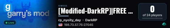 [Modified-DarkRP]|FREE VIP|CUSTOM|IN DEVELOPMENT live status badge