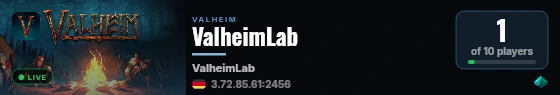 ValheimLab live status badge