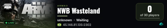 NWB Wasteland live status badge