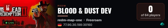 BLOOD & DUST DEV live status badge