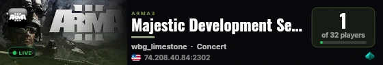 Majestic Development Server live status badge