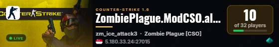 ZombiePlague.ModCSO.alexio.ro live status badge