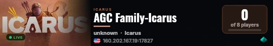 AGC Family-Icarus live status badge