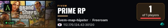 PRIME RP live status badge