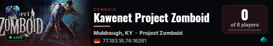 Kawenet Project Zomboid live status badge