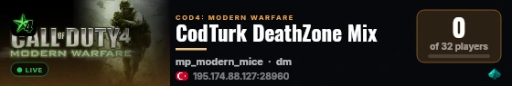 CodTurk DeathZone Mix live status badge