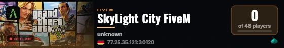 SkyLight City FiveM live status badge