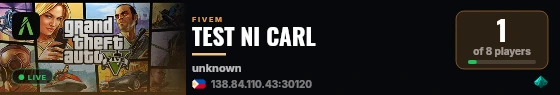 TEST NI CARL live status badge