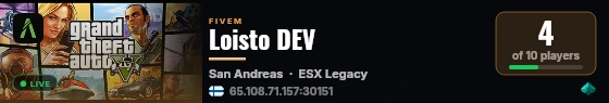 Loisto DEV live status badge