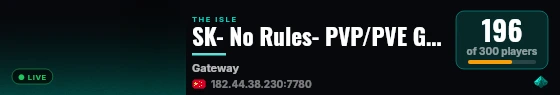 SK- No Rules- PVP/PVE Growthx3 live status badge