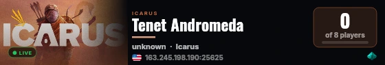Tenet Andromeda live status badge