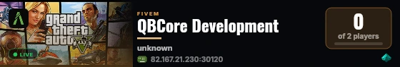 QBCore Development live status badge