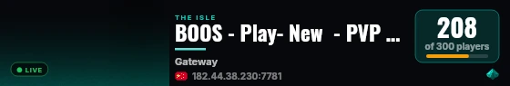 BOOS - Play- New  - PVP - No Rules live status badge