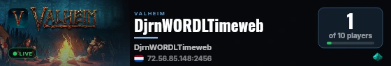 DjrnWORDLTimeweb live status badge