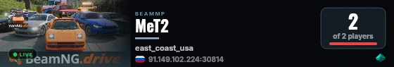 MeT2 live status badge
