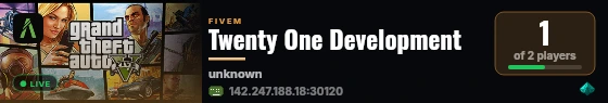 Twenty One Development live status badge