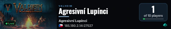Agresivní Lupínci live status badge