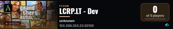 LCRP.LT - Dev live status badge