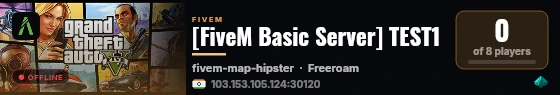 [FiveM Basic Server] TEST1 live status badge