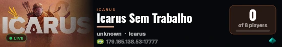 Icarus Sem Trabalho live status badge