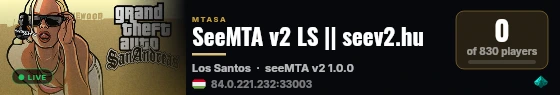 SeeMTA v2 LS || seev2.hu live status badge