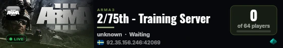 2/75th - Training Server live status badge
