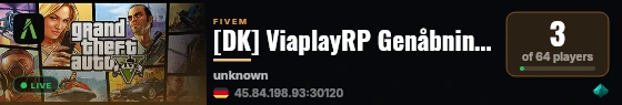 [DK] ViaplayRP Genåbning! Ny Server Søger Alt live status badge